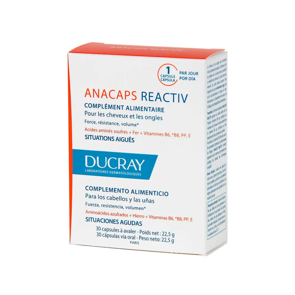 Ducray Anacaps Reactiv 30 Capsulas Pelo y Uñas