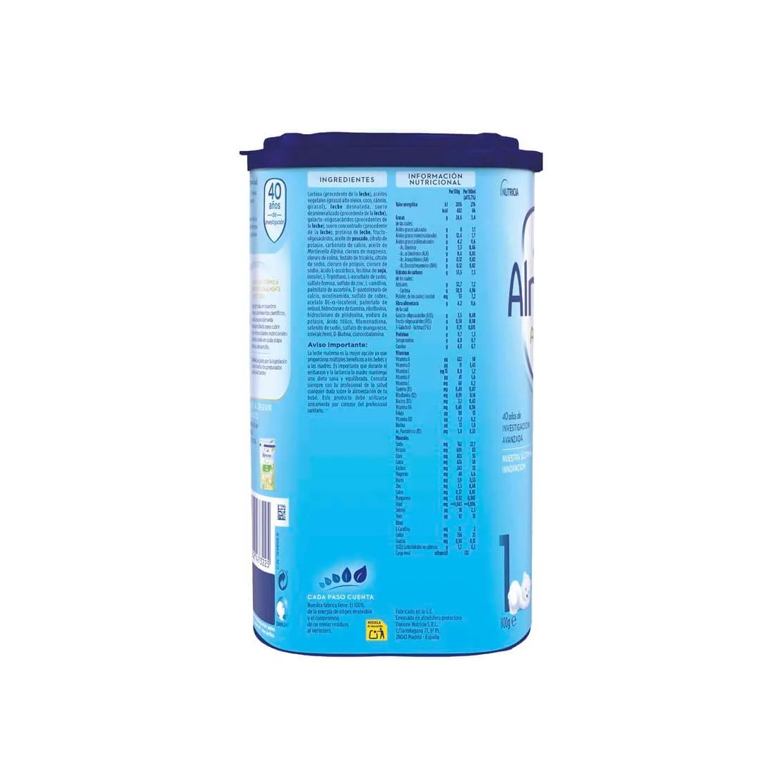 Almiron Advance 1 AR Leche De Inicio 800 Gramos información nutricional