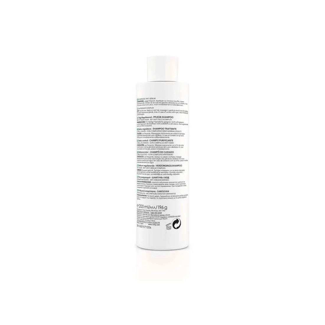 Vichy Dercos Champú Purificante Sebo Control 200Ml indicaciones