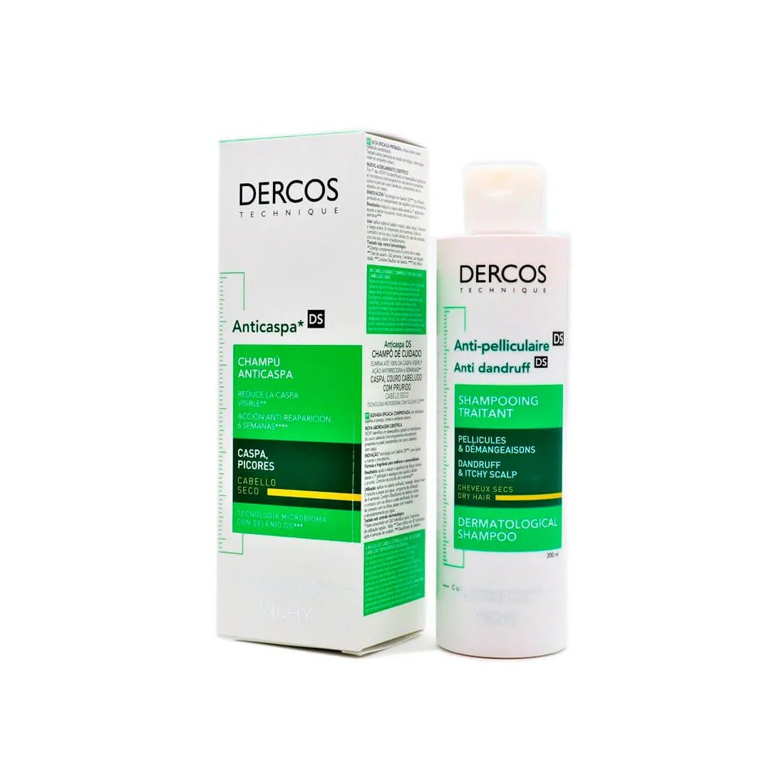 Vichy Dercos Champú Anticaspa De Cabello Seco 200 Ml