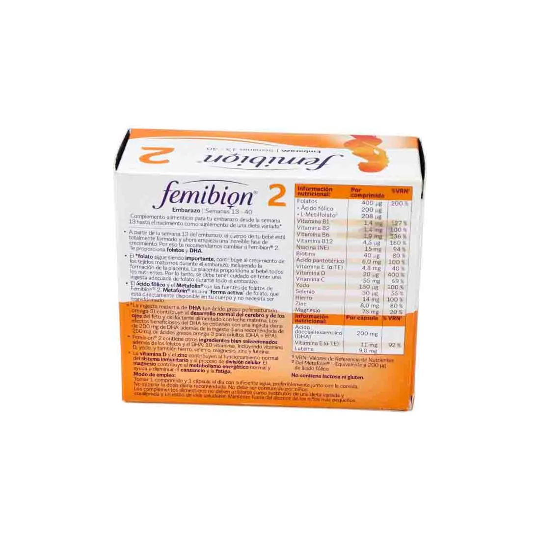 Femibion 2 Embarazo Semanas 13-40 indicaciones