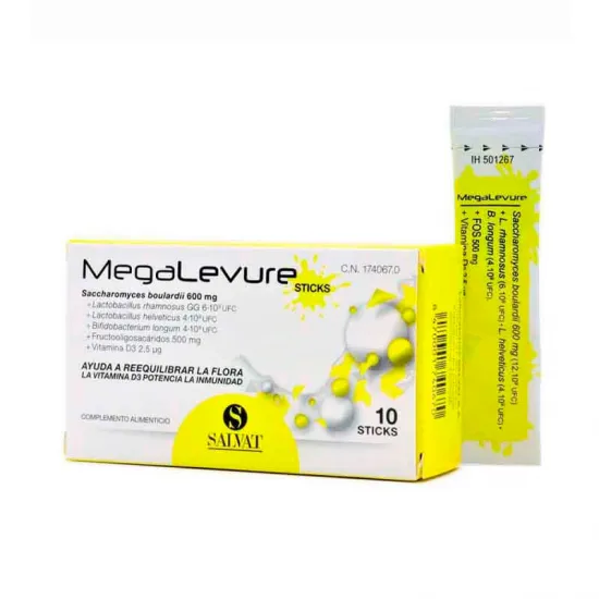 Megalevure 10 Sticks Bucodispersables contenido