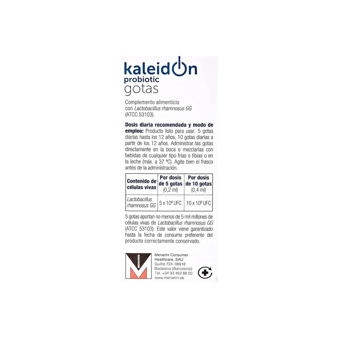 Kaleidon Probiotic Gotas 5 ml indicaciones