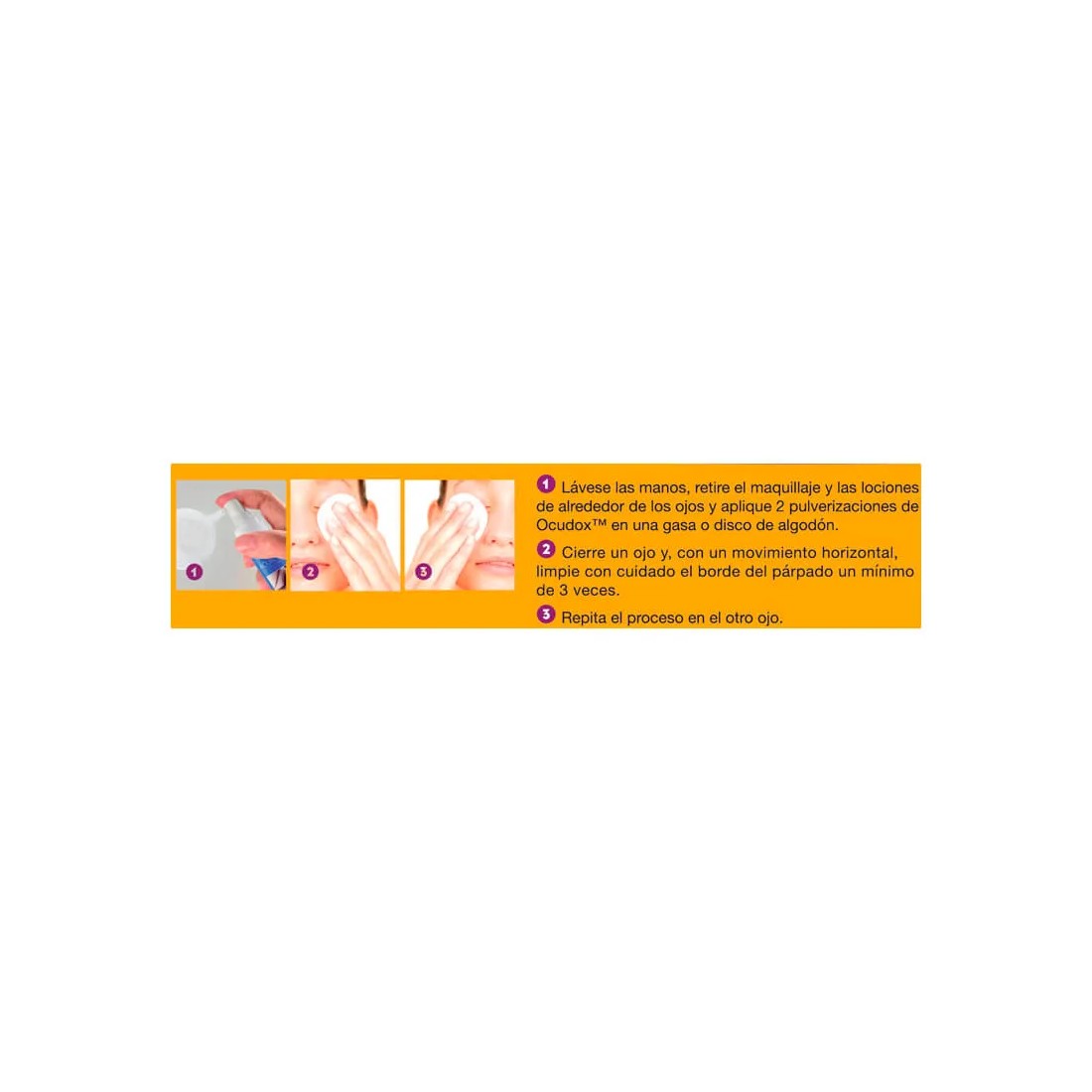 Modo de empleo de Ocudox Blefaritis spray ocular 60 ml