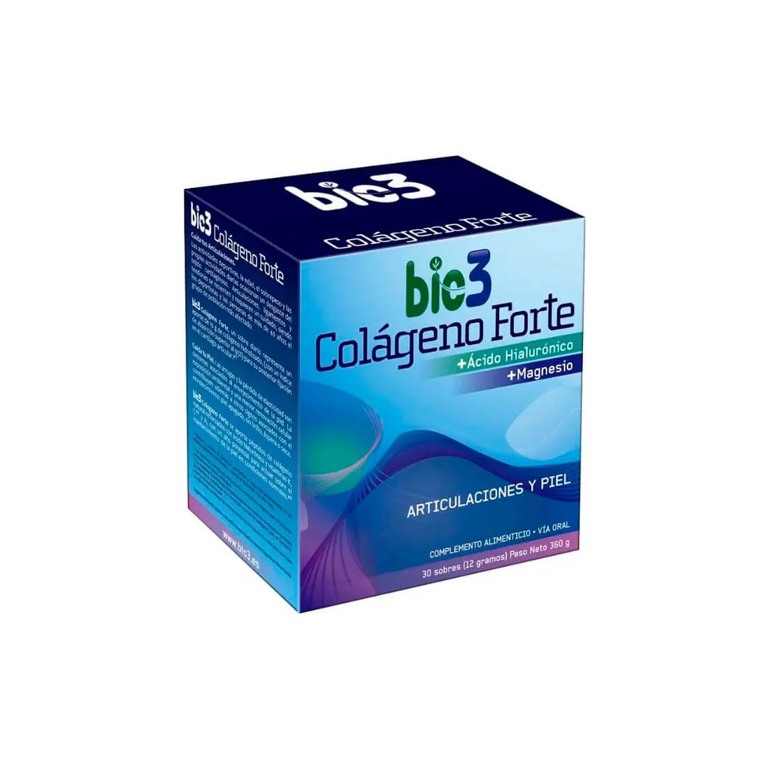 Bio3 Colágeno Forte con Ácido Hialurónico y Magnesio 30 sobres