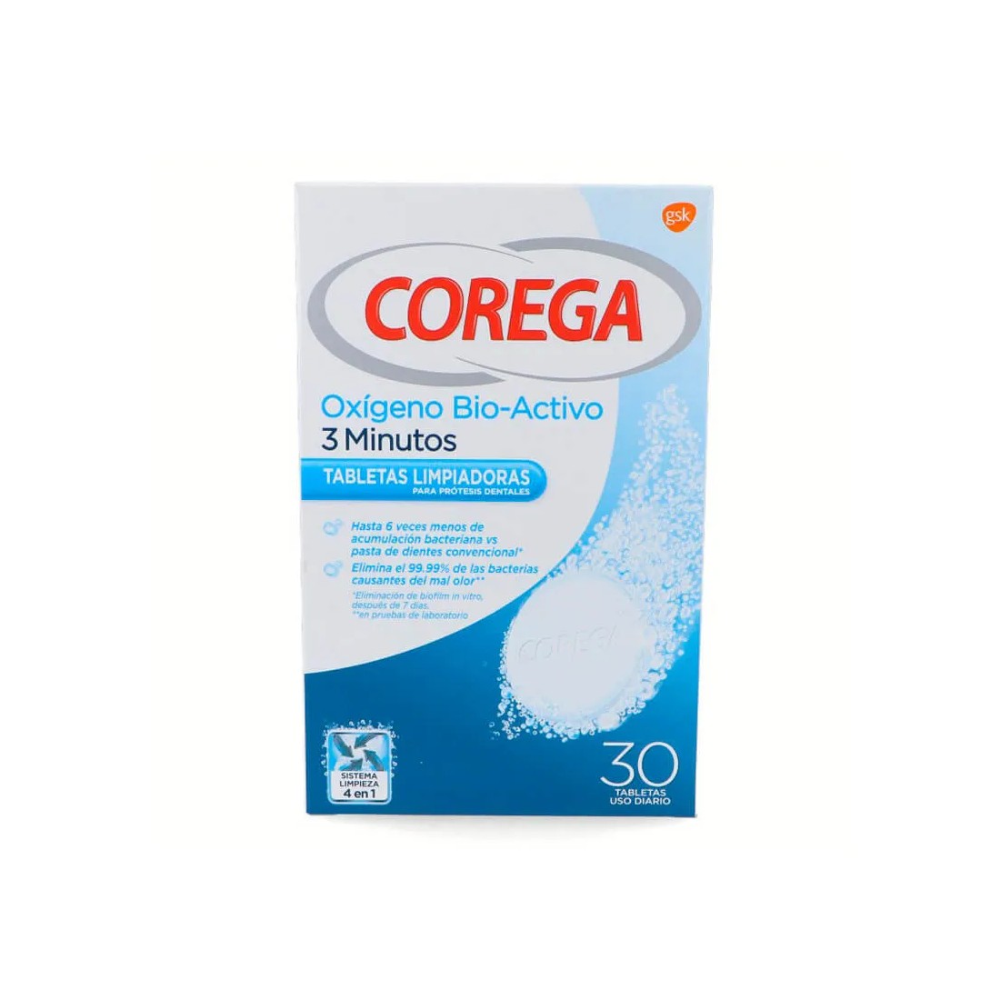 Corega Oxigeno Bio-Activo Tabletas Limpiadoras 30 uds