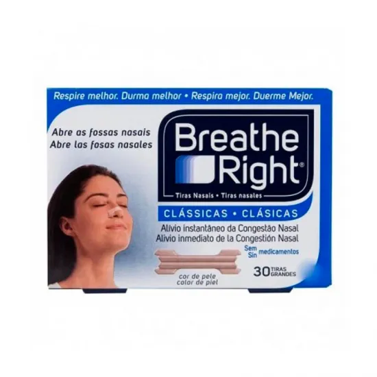 Breathe Right Tiras Nasales Clásicas Grandes 30 uds