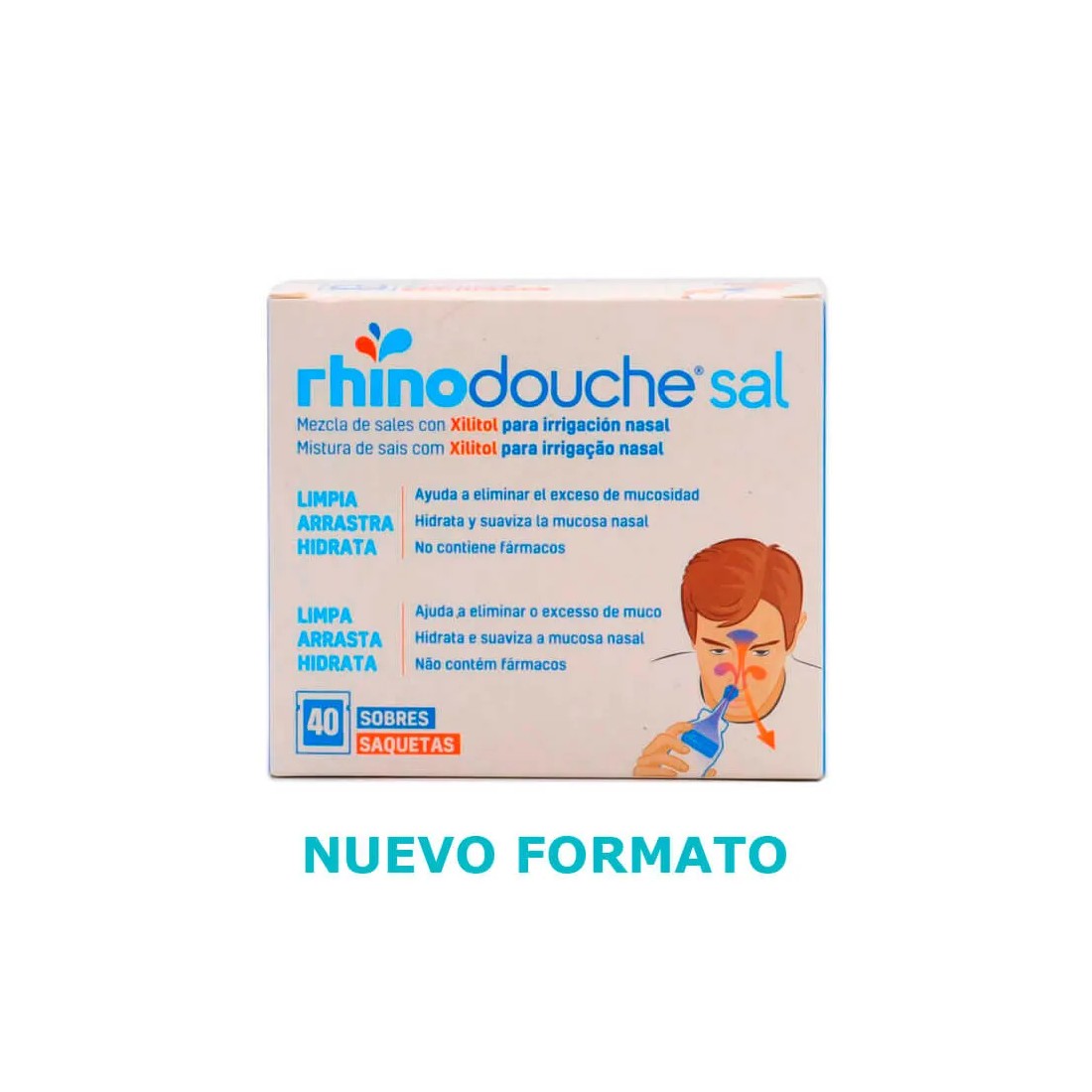 Sinusal Xl Sales Rhinodouche Sal Limpieza Nasal 40 Sobres nuevo formato