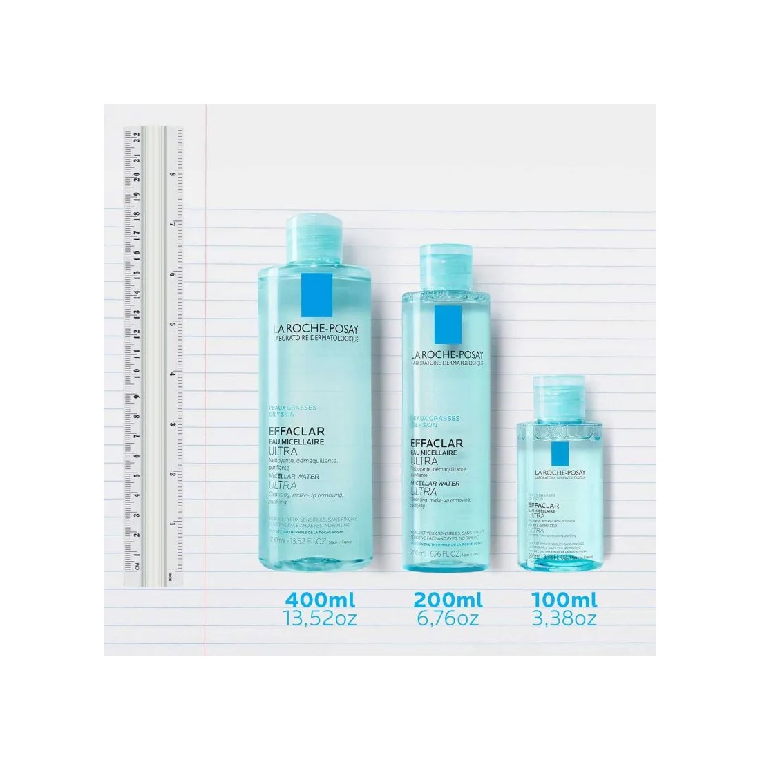 La Roche Posay Effaclar Ultra Agua Micelar Pieles Grasas 400 ml tamaño