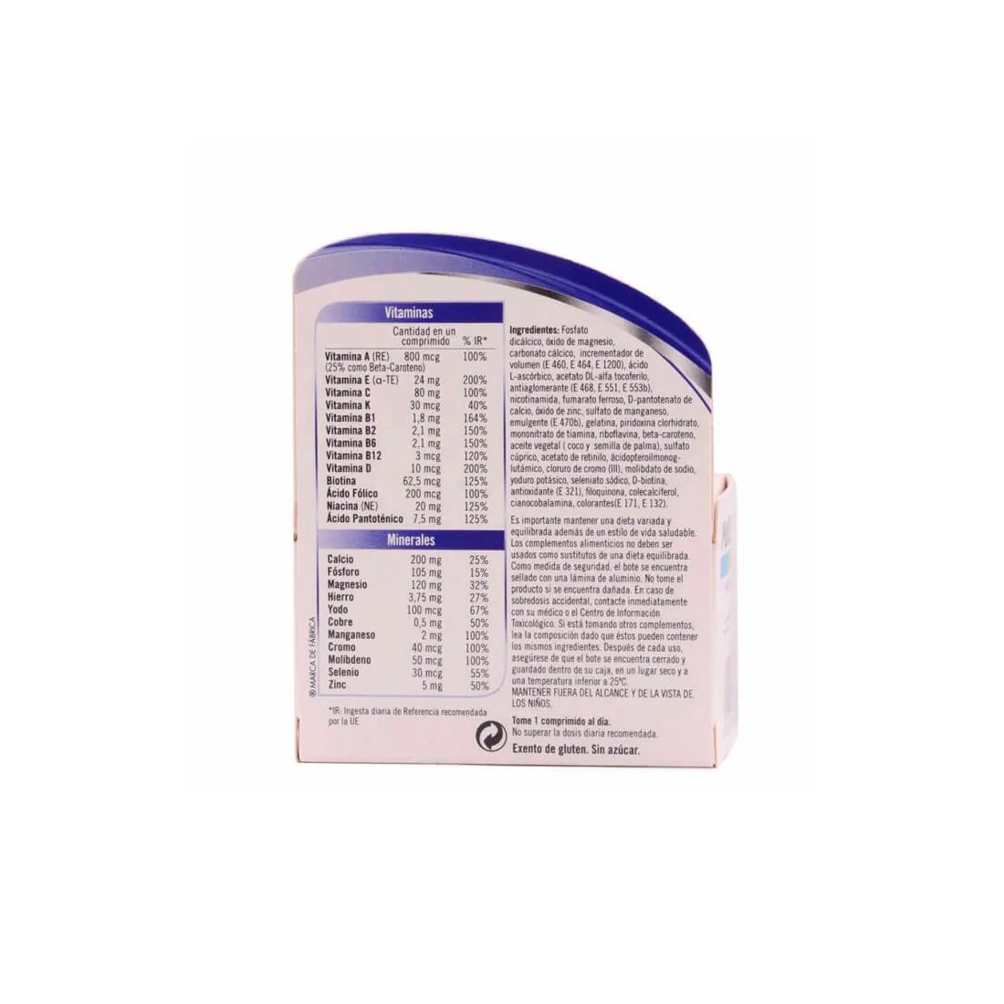 Multicentrum Hombre 30 Comprimidos ingredientes