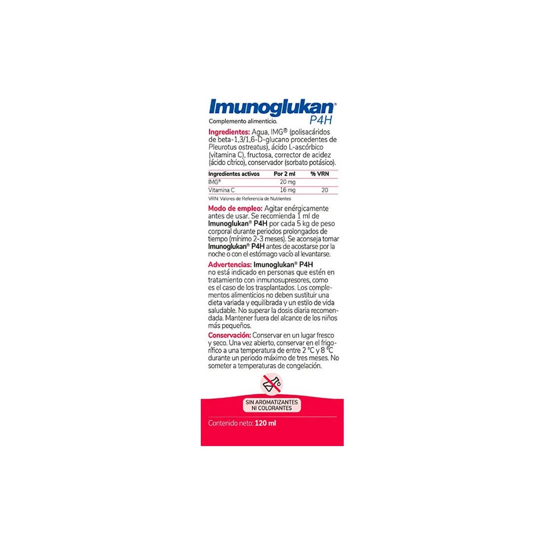ImunoGlukan Jarabe Niños P4H 250 ml información
