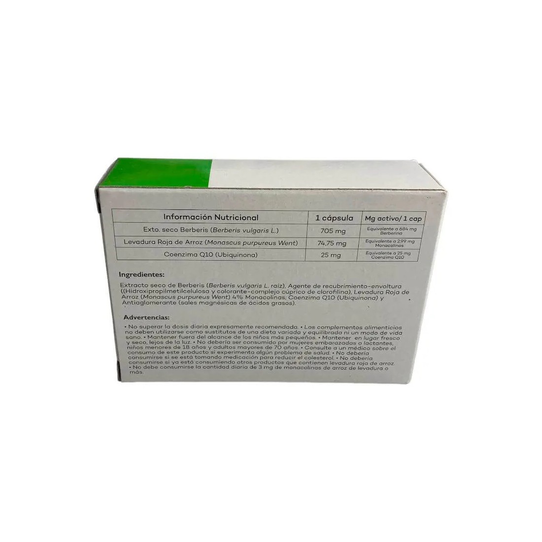 Lipok 30 Capsulas información nutricional envase