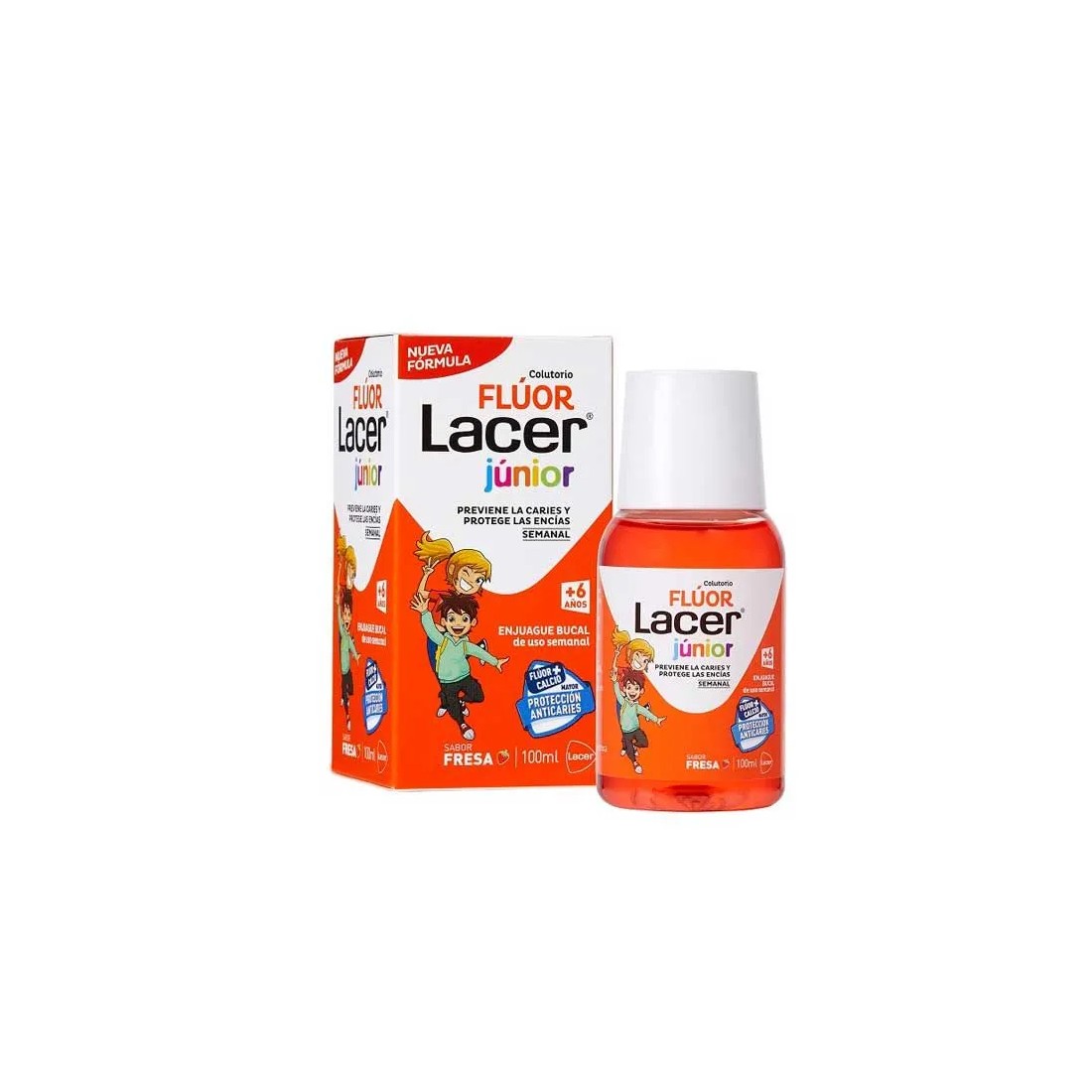 Compra Lacer Fluor Colutorio Infantil Semanal Fresa 100 Ml al mejor precio | Más Parafarmacia