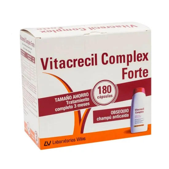 Vitacrecil Complex Forte 180 Capsulas Pack Regalo Champú Anticaída