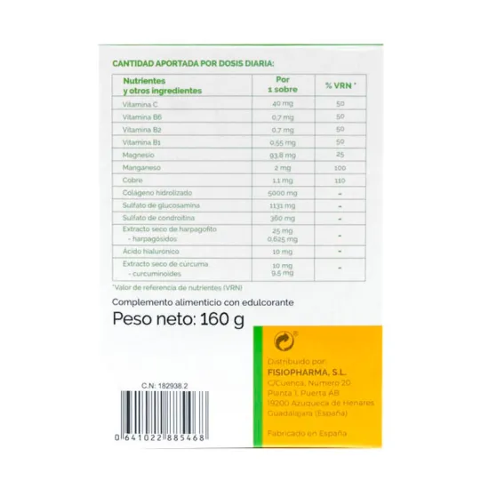 Fisioflex Pro 20 Sobres ingredientes