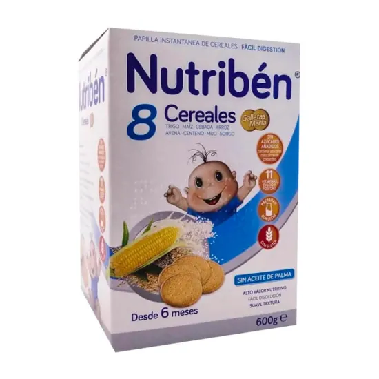 Nutriben 8 Cereales Con Galletas María 600 gr