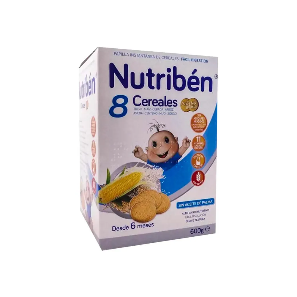 Nutriben 8 Cereales Con Galletas María 600 gr