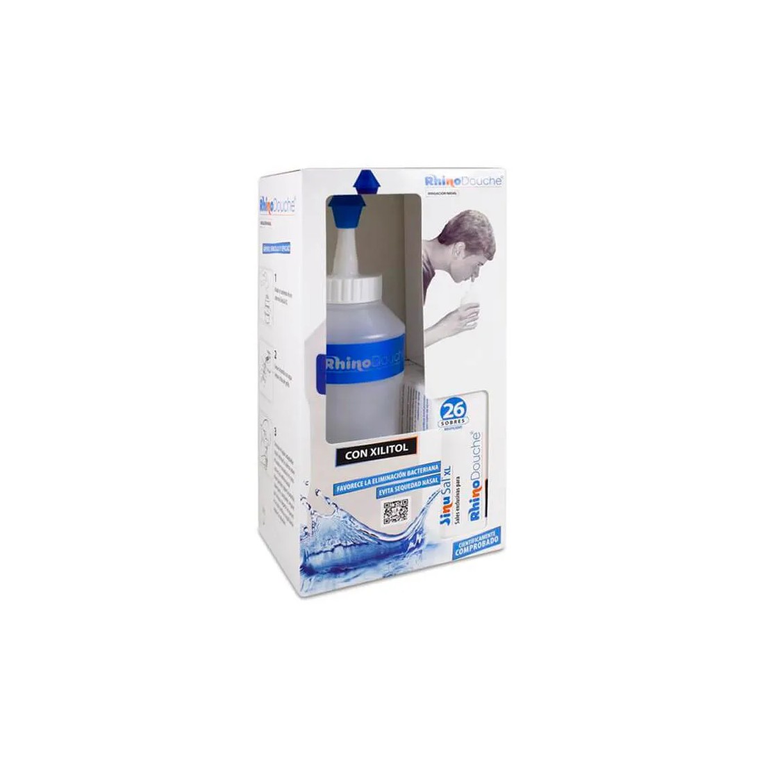 Sinusal Xl Sales Rhinodouche Pack irrigador nasal 26 Sobres + Botella