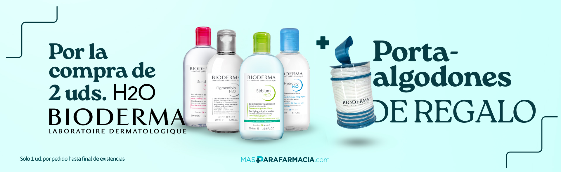 Porta-algodones de regalo por la compra de 2 uds. H2O Bioderma