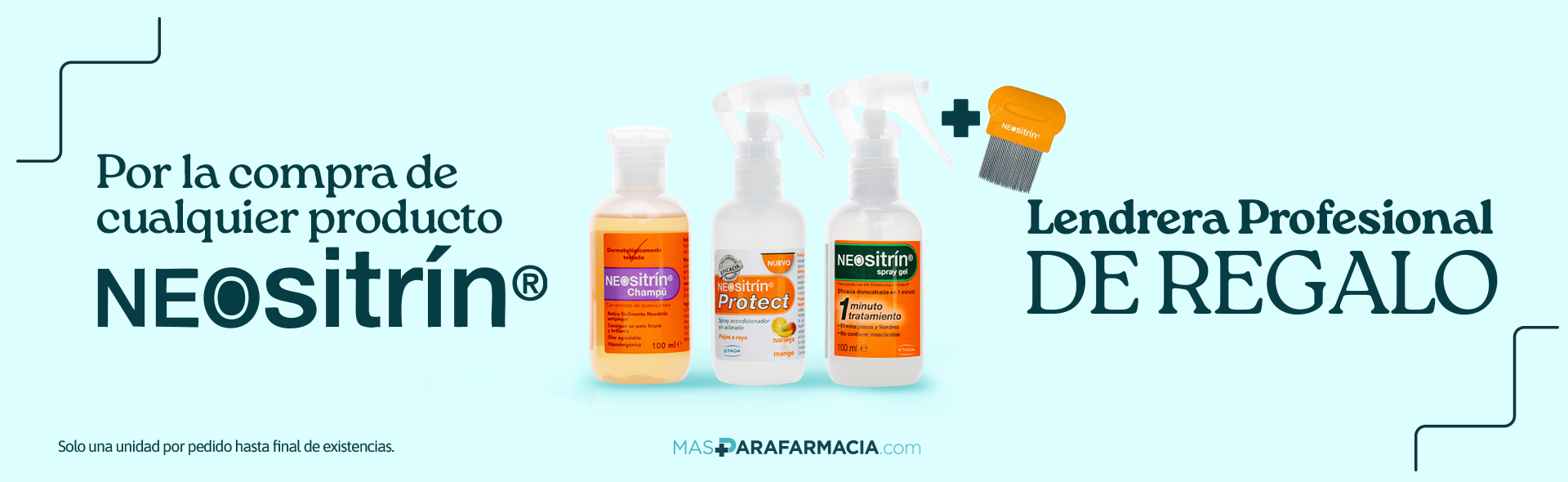 Lendrera profesional de regalo por la compra de cualquier producto Neositrín