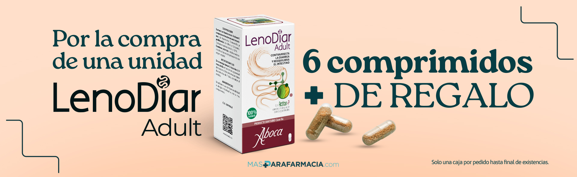 6 comprimidos de regalo por la compra de una unidad de Lenodiar Adult