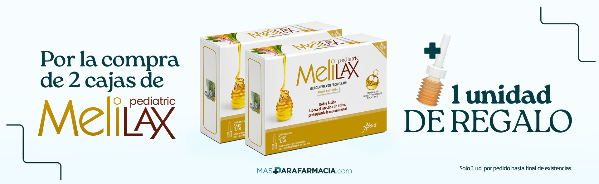 1 unidad de regalo por la compra de 2 cajas de Melilax Pediatric