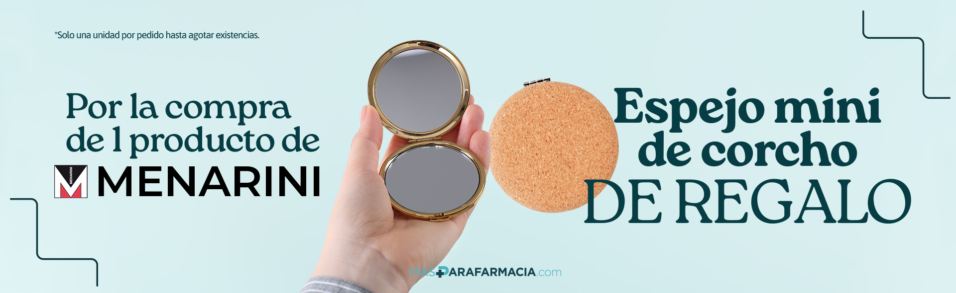 Espejo mini de corcho de regalo por la compra de 1 producto de Menarini