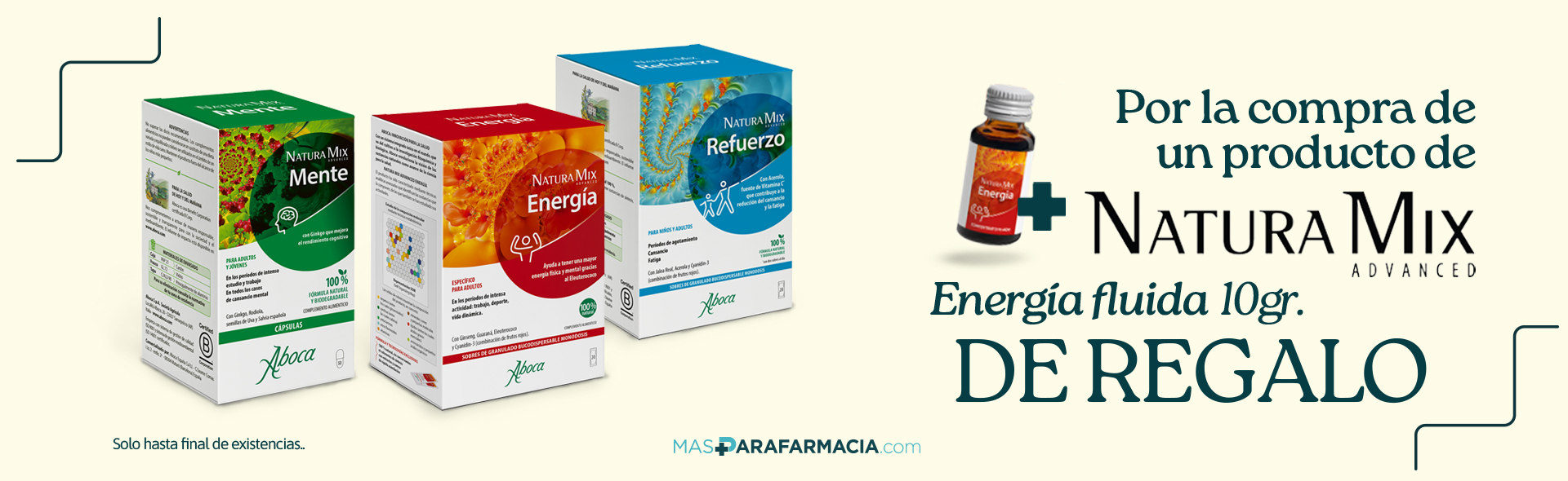 Minitalla Energía Fluida 10 gramos por la compra de un producto Natura Mix Advanced
